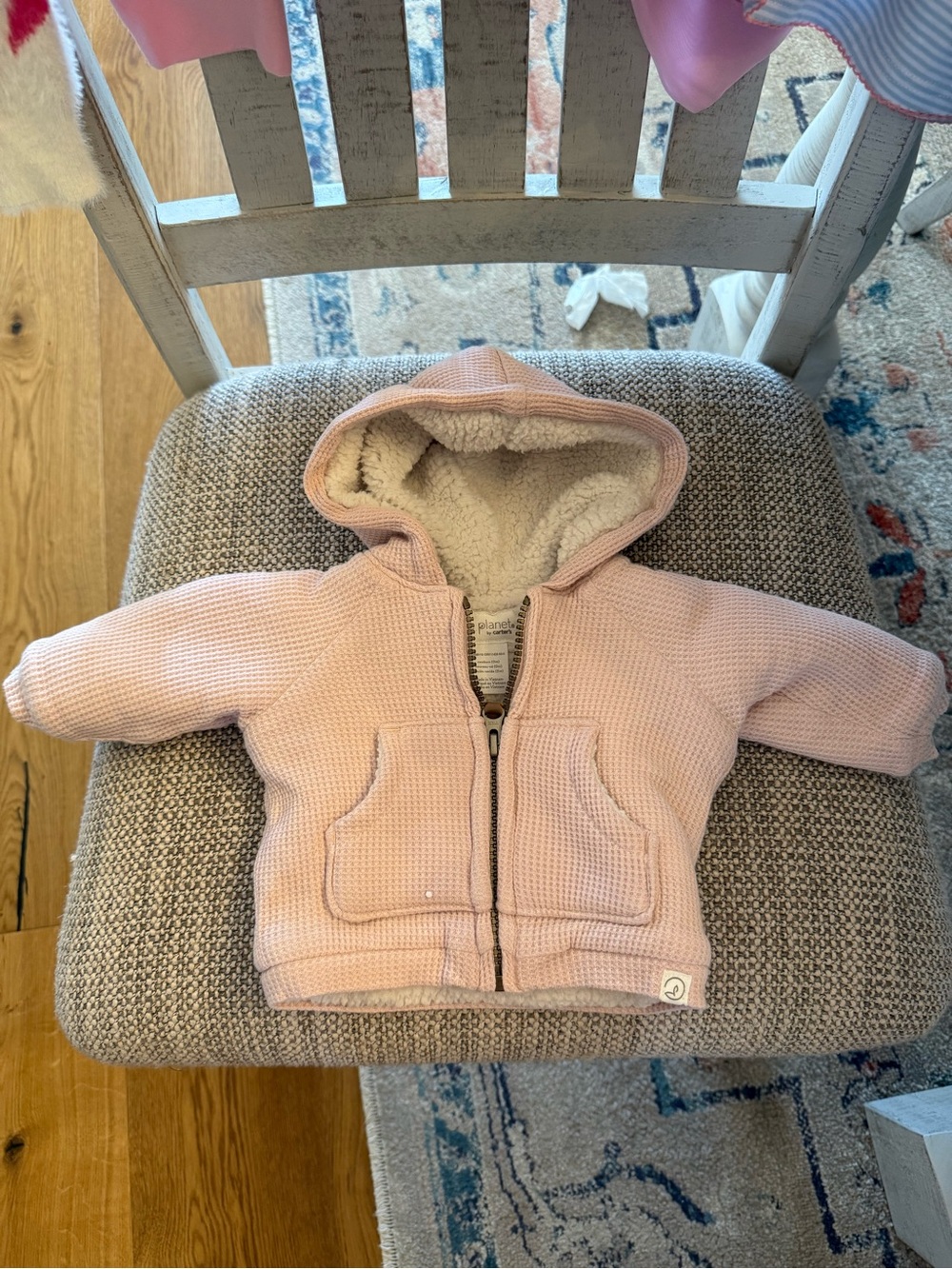 Carter's Pink Hooded Puffer Jacket with Sherpa Lining